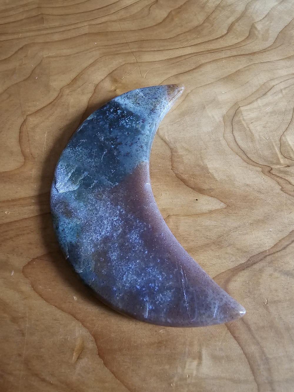 Crescent Moon Stone Accent - Blue Green Brown - Picture 2 of 4